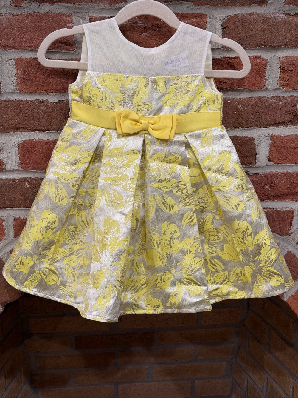 Blueberi Boulevard Yellow Floral Bow Dress